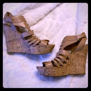 Nude Cork Wedges